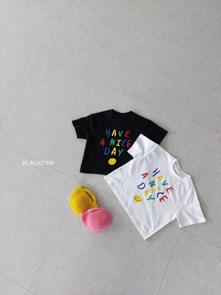 Black Pink - Korean Children Fashion - #littlefashionista - Nice Day Box Tee - 3