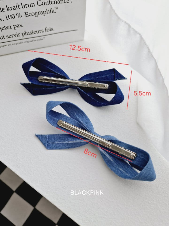 Black Pink - Korean Children Fashion - #magicofchildhood - Denim Ribbon Pin - 8