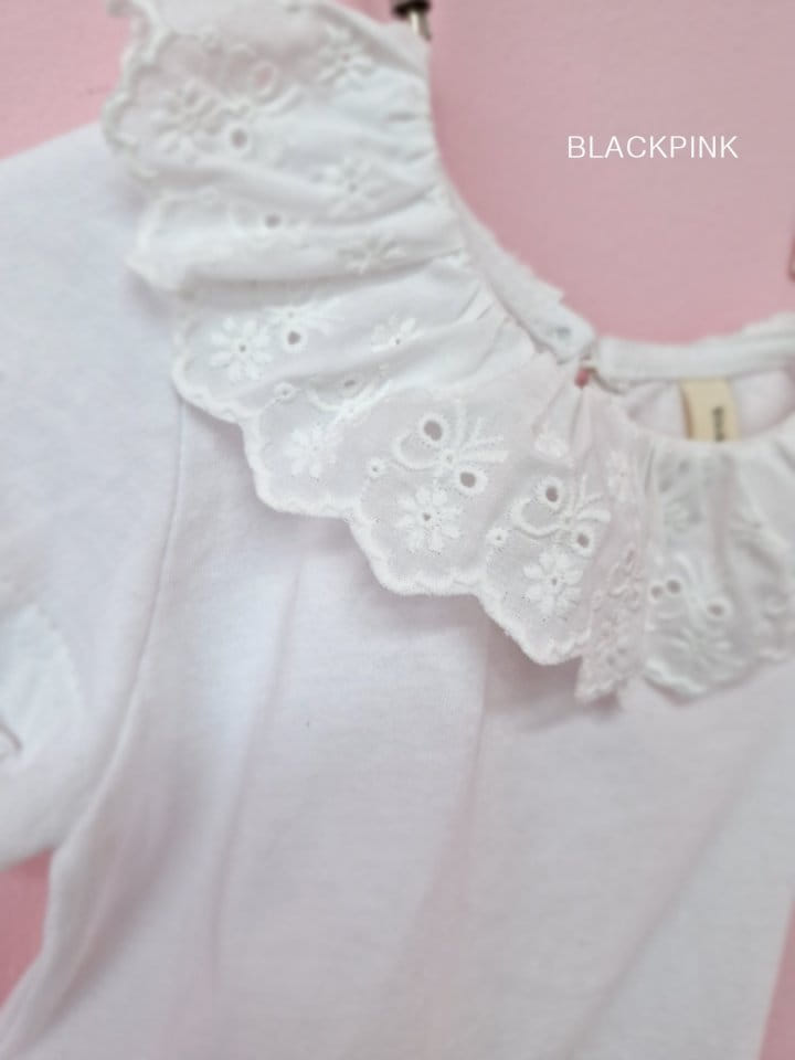 Black Pink - Korean Children Fashion - #littlefashionista - Loty Lace Frill Tee - 4