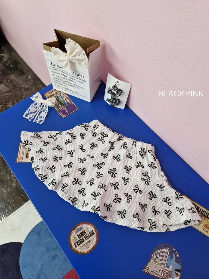 Black Pink - Korean Children Fashion - #minifashionista - Ribbon Hool Skirt Pants - 6