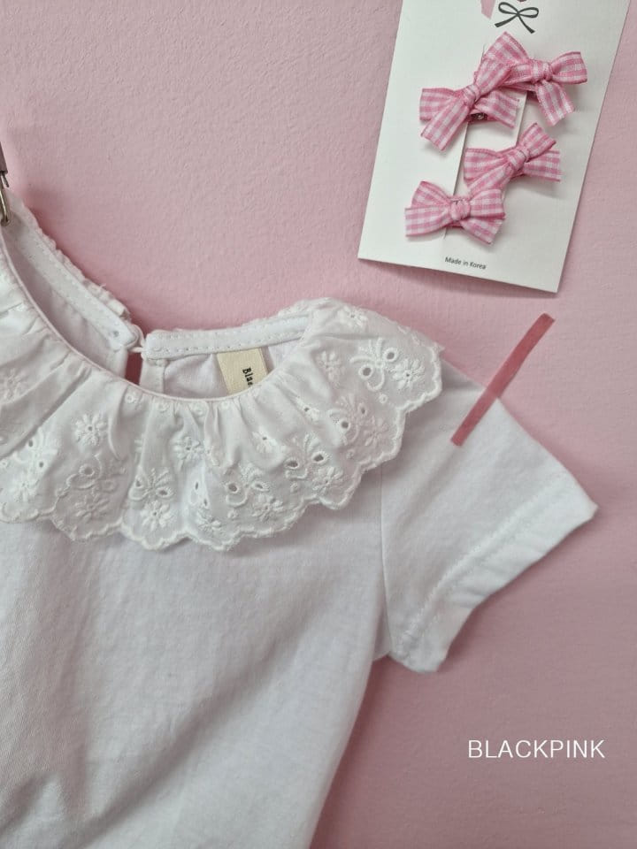 Black Pink - Korean Children Fashion - #minifashionista - Loty Lace Frill Tee - 5