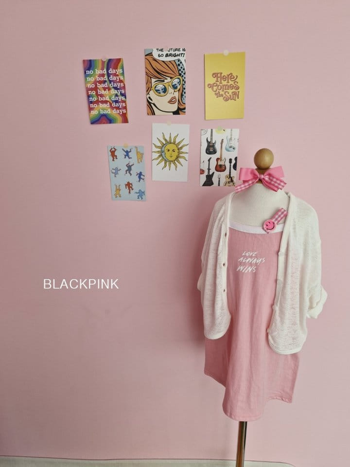 Black Pink - Korean Children Fashion - #prettylittlegirls - Love String Sleeveless One-Piece - 6