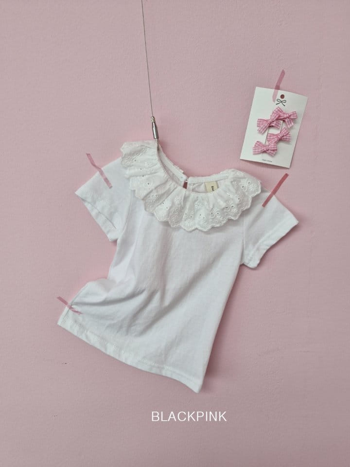 Black Pink - Korean Children Fashion - #prettylittlegirls - Loty Lace Frill Tee - 6