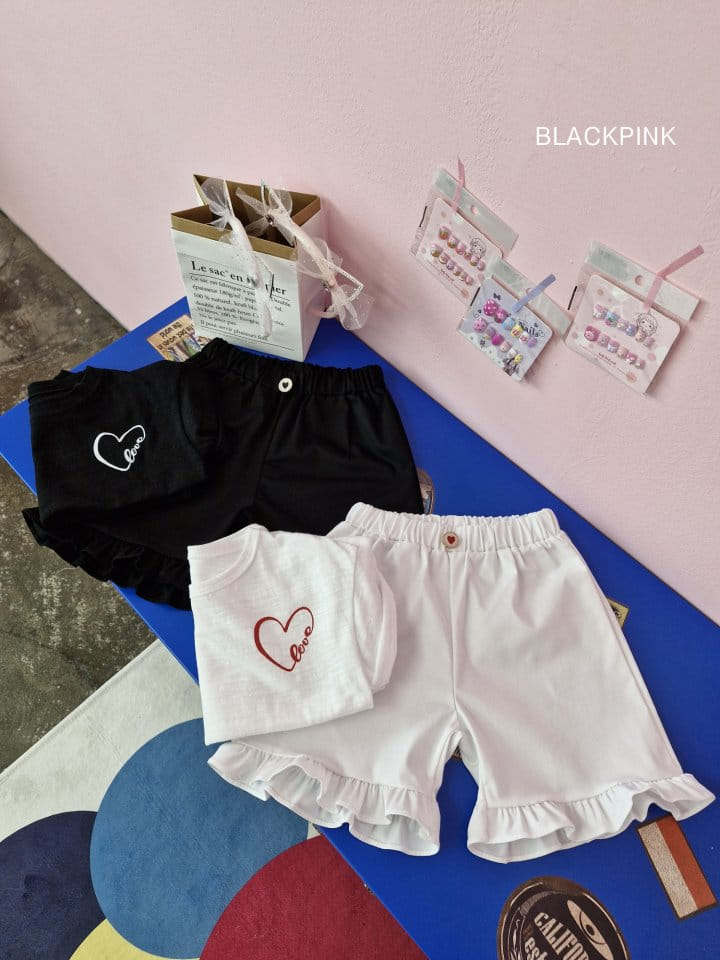 Black Pink - Korean Children Fashion - #stylishchildhood - Button Frill Shorts