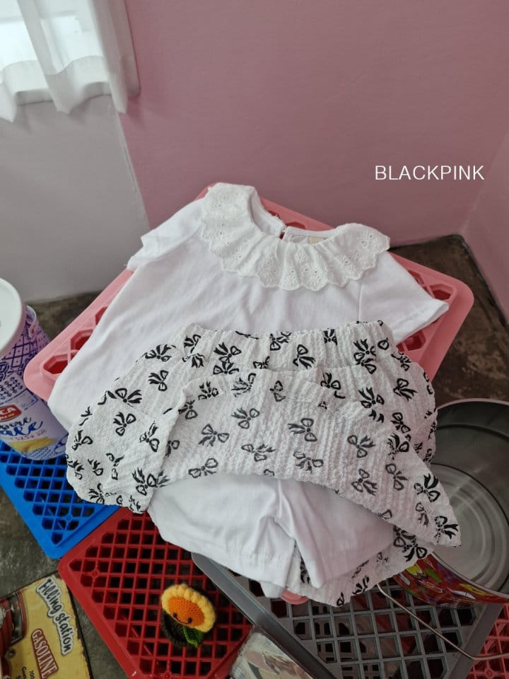 Black Pink - Korean Children Fashion - #stylishchildhood - Ribbon Hool Skirt Pants - 10