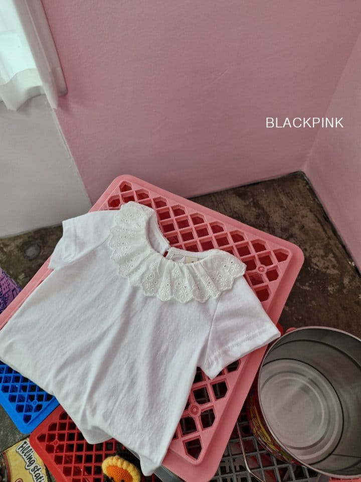 Black Pink - Korean Children Fashion - #stylishchildhood - Loty Lace Frill Tee - 9