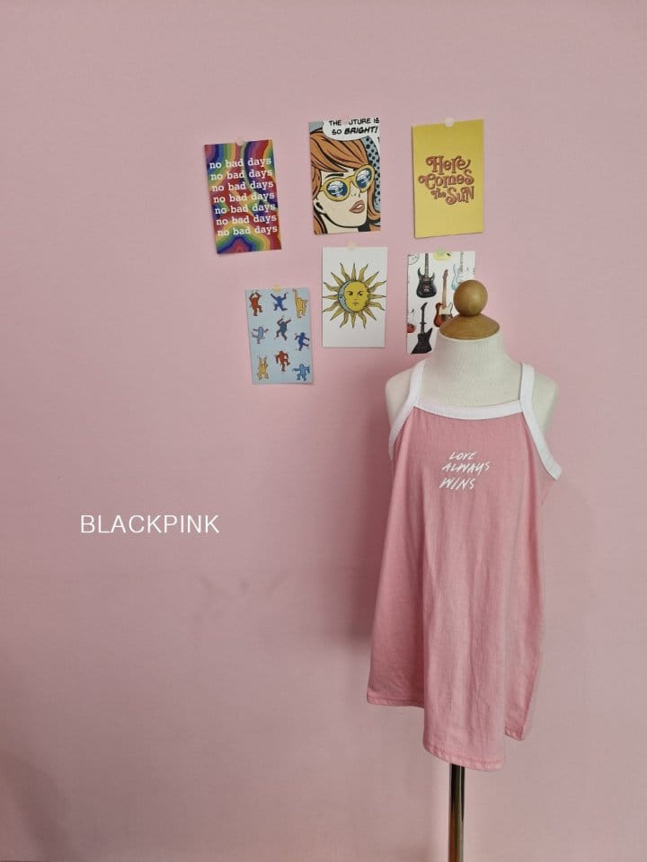 Black Pink - Korean Children Fashion - #todddlerfashion - Love String Sleeveless One-Piece - 7