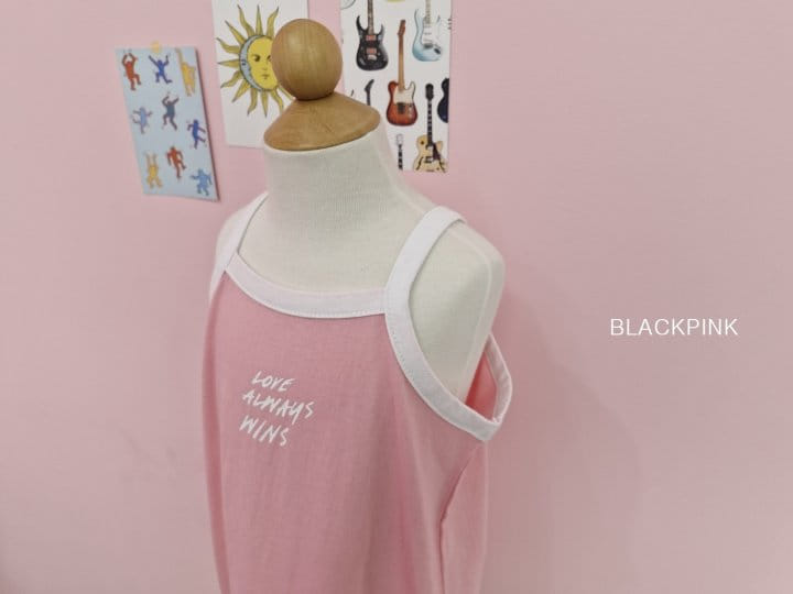 Black Pink - Korean Children Fashion - #toddlerclothing - Love String Sleeveless One-Piece - 8