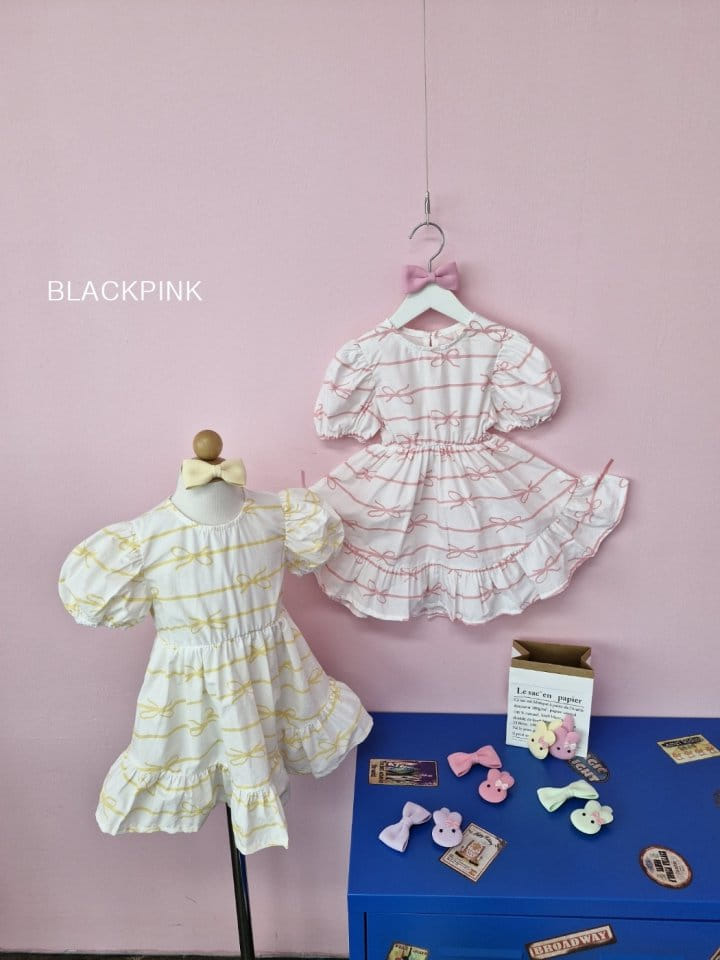 Black Pink - Korean Children Fashion - #toddlerclothing - Sindy Ribbon One-Piece