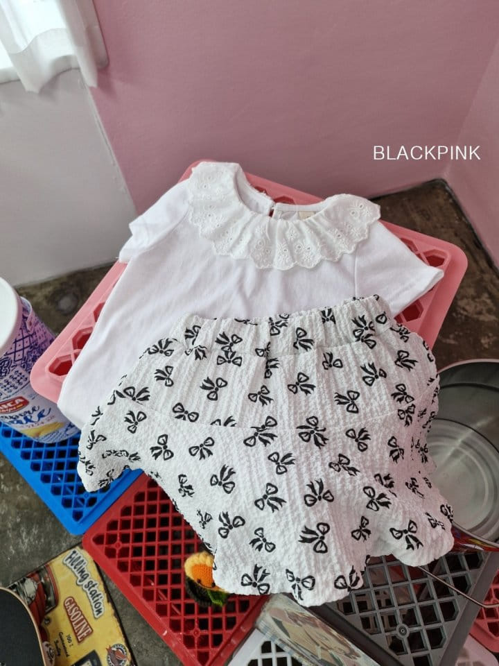 Black Pink - Korean Children Fashion - #toddlerclothing - Ribbon Hool Skirt Pants - 9