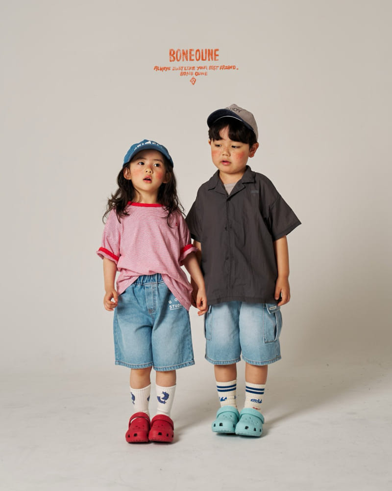 Boneoune - Korean Children Fashion - #kidzfashiontrend - Small Line Piping Tee - 4