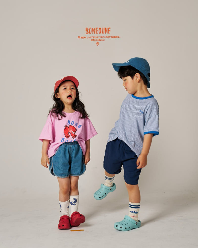 Boneoune - Korean Children Fashion - #childofig - Small Line Piping Tee - 10