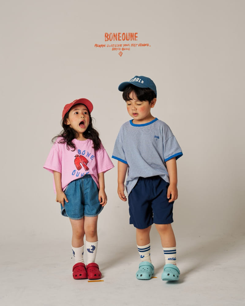 Boneoune - Korean Children Fashion - #childofig - Small Line Piping Tee - 9