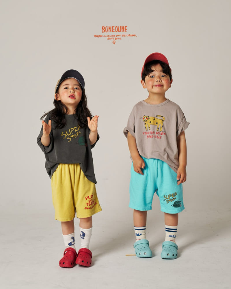 Boneoune - Korean Children Fashion - #designkidswear - Red Cheek Cheetah Tee - 4