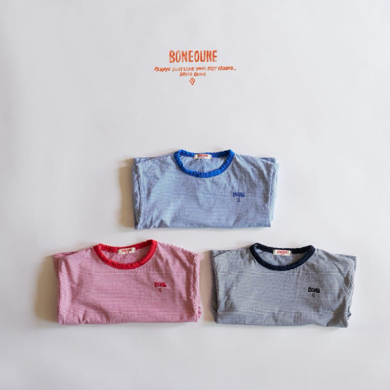 Boneoune - Korean Children Fashion - #kidsshorts - Small Line Piping Tee