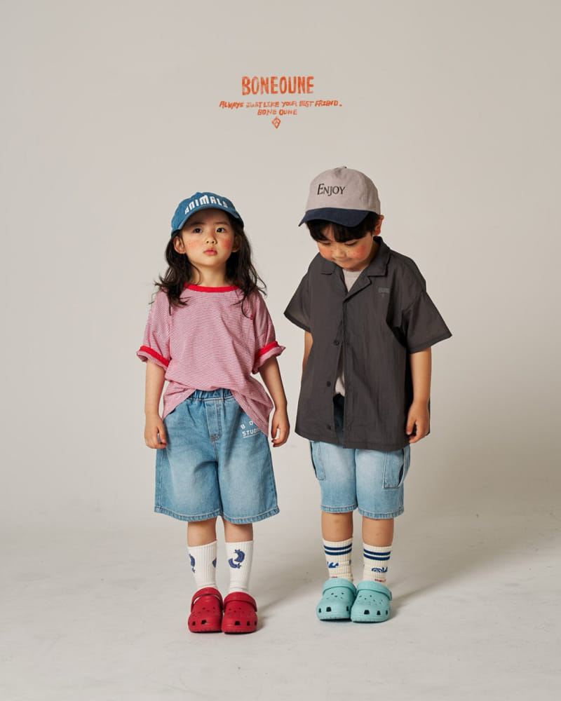 Boneoune - Korean Children Fashion - #kidsstore - Small Line Piping Tee - 2