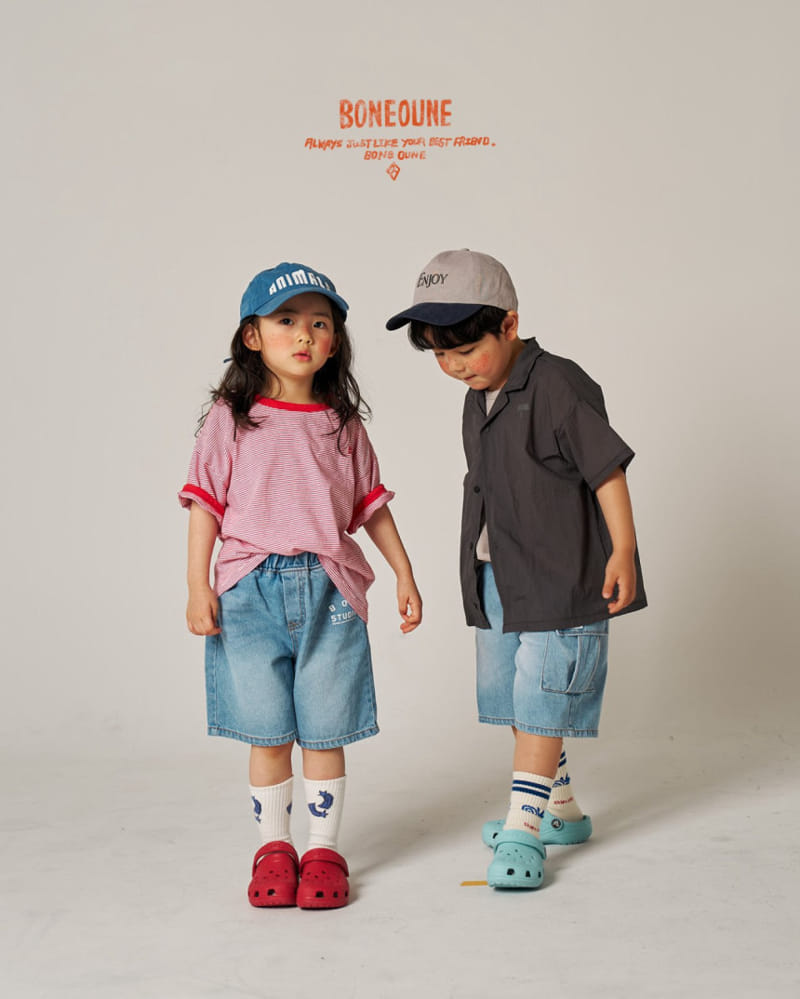 Boneoune - Korean Children Fashion - #kidzfashiontrend - Small Line Piping Tee - 3