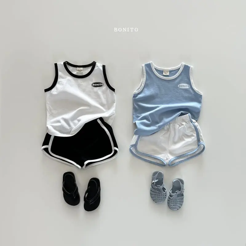 Bonito - Korean Baby Fashion - #babyclothing - Color Sleeveless Top Bottom Set