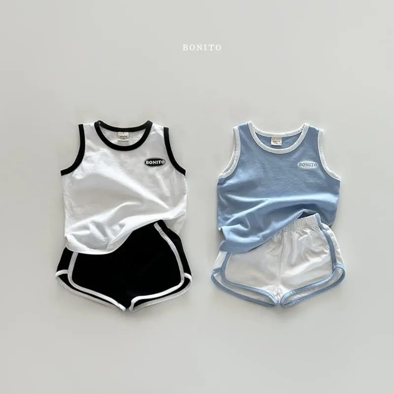 Bonito - Korean Baby Fashion - #babyfashion - Color Sleeveless Top Bottom Set - 2