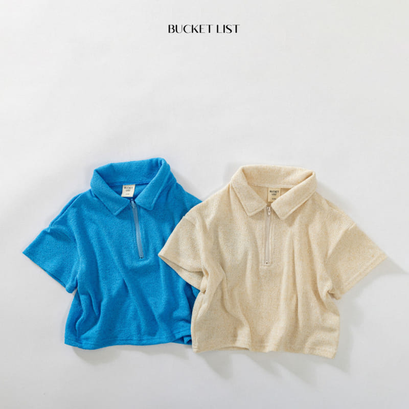 Bucket List - Korean Children Fashion - #childrensboutique - Knit Collar Short Sleeve Tee - 2