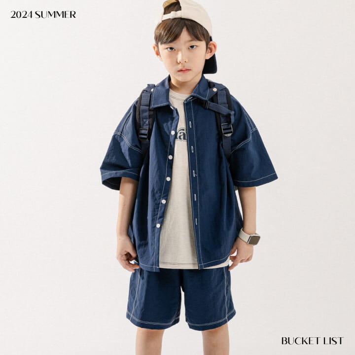 Bucket List - Korean Children Fashion - #designkidswear - Anorak Short Sleeve Shirt - 2