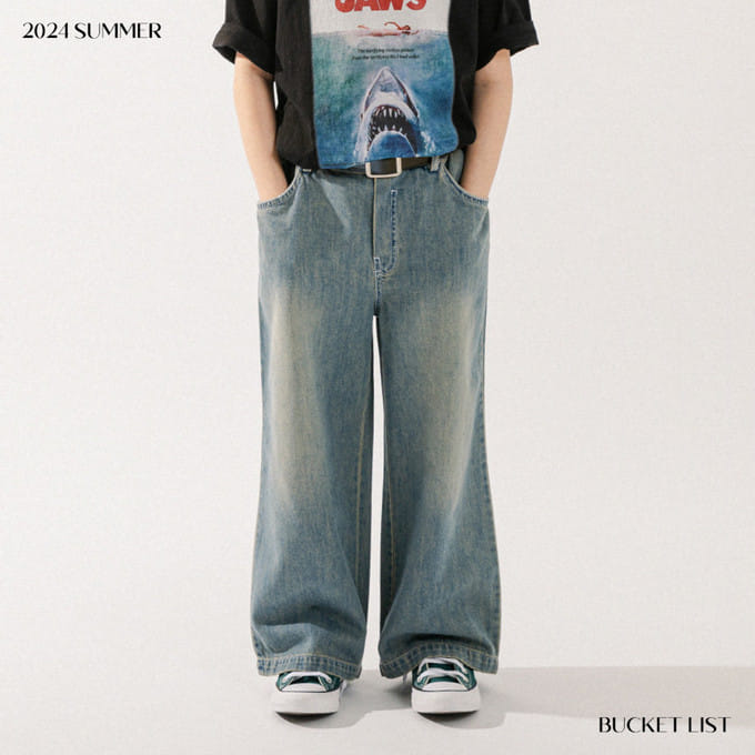 Bucket List - Korean Children Fashion - #designkidswear - Charlang Wide Denim Pants