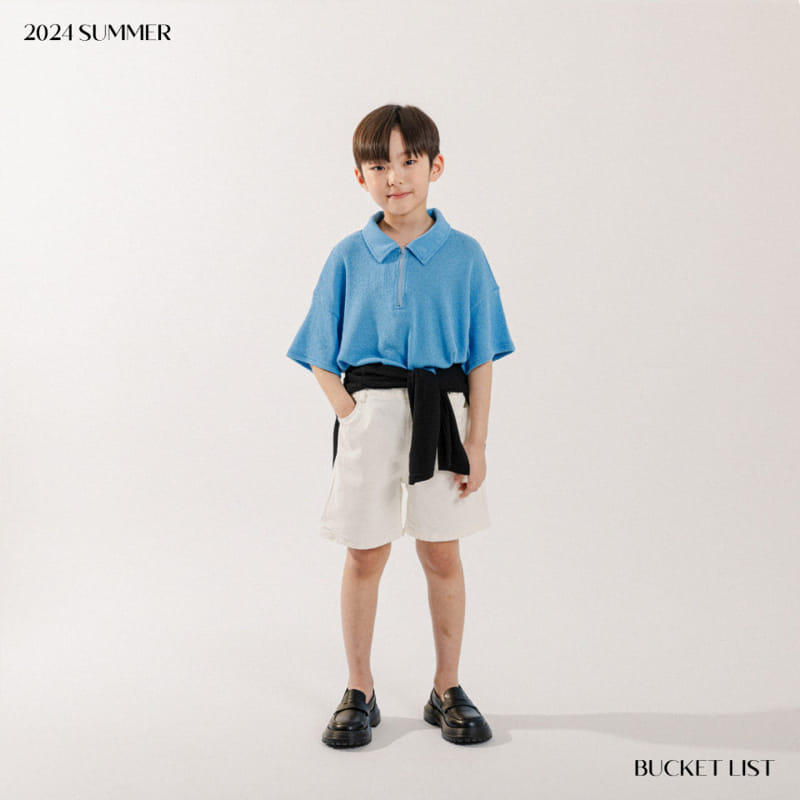 Bucket List - Korean Children Fashion - #designkidswear - Knit Collar Short Sleeve Tee - 4