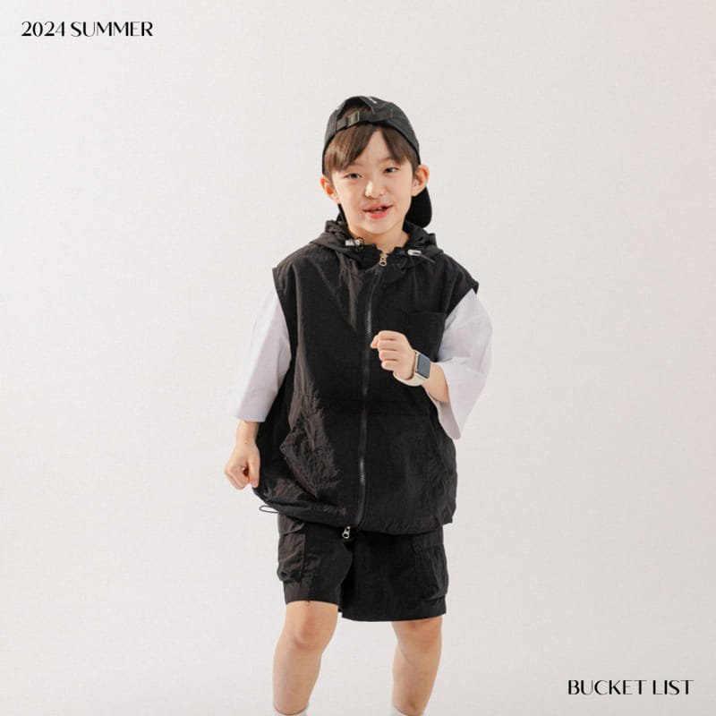 Bucket List - Korean Children Fashion - #discoveringself - Nylon Hoody Vest - 8