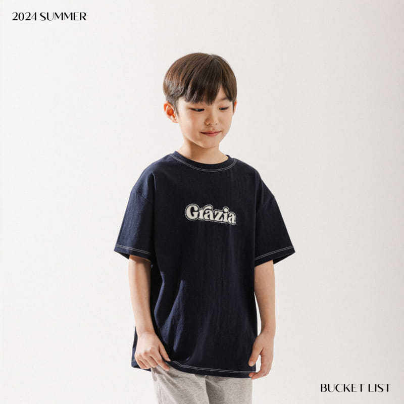 Bucket List - Korean Children Fashion - #kidsshorts - Line Point Short Sleeve Tee - 3