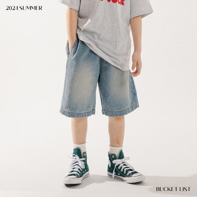 Bucket List - Korean Children Fashion - #kidsshorts - Brush Denim Shorts