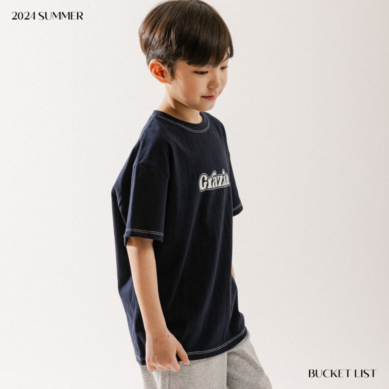 Bucket List - Korean Children Fashion - #kidsshorts - Line Point Short Sleeve Tee - 4