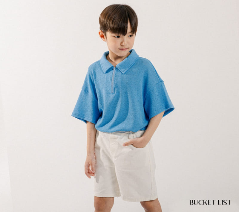 Bucket List - Korean Children Fashion - #kidzfashiontrend - Knit Collar Short Sleeve Tee - 8