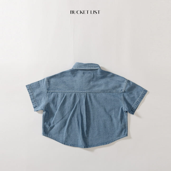 Bucket List - Korean Children Fashion - #prettylittlegirls - Basic Denim Short Sleeve Shirt - 9