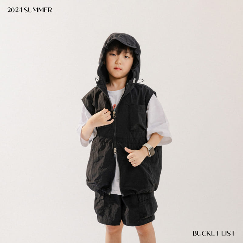 Bucket List - Korean Children Fashion - #toddlerclothing - Nylon Hoody Vest - 4