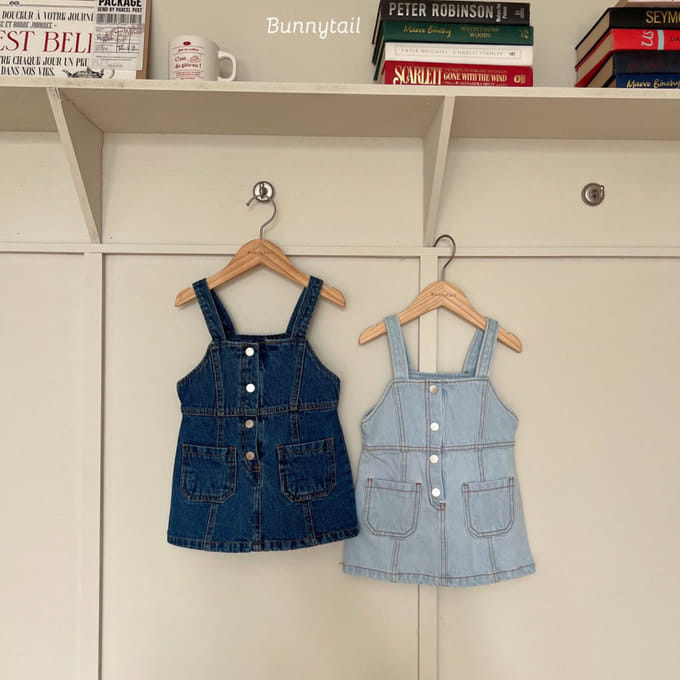 Bunnytail - Korean Children Fashion - #prettylittlegirls - Milkis Denim One-Piece