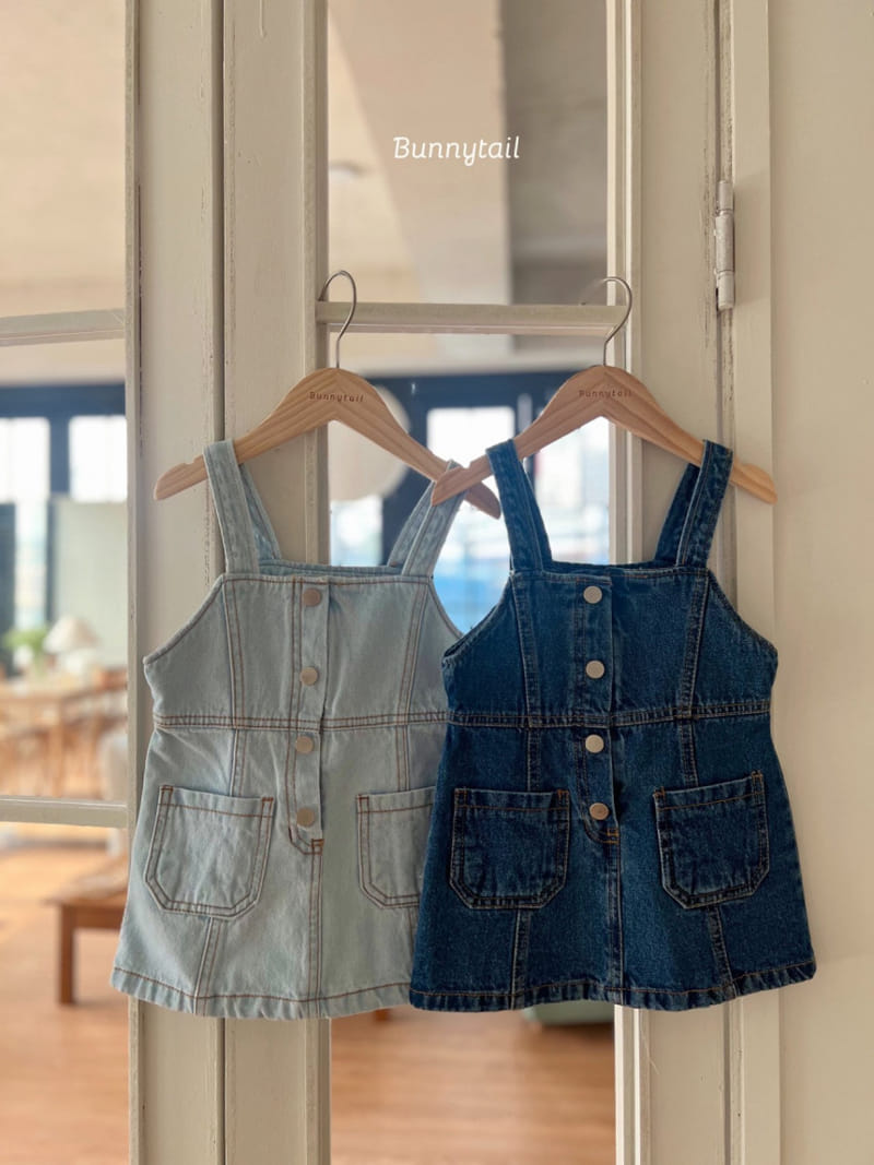 Bunnytail - Korean Children Fashion - #todddlerfashion - Milkis Denim One-Piece - 2