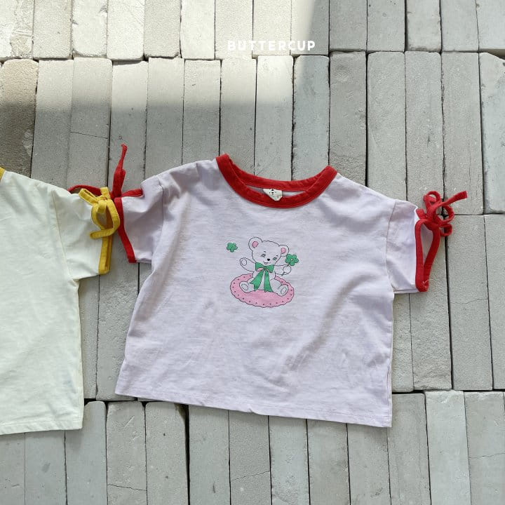 Buttercup - Korean Children Fashion - #discoveringself - Bear Ribbon Sleeve Tee - 7