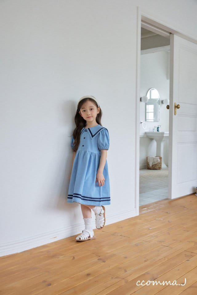 Ccommaj - Korean Children Fashion - #kidsstore - Lulu Sailor Denim One-Piece