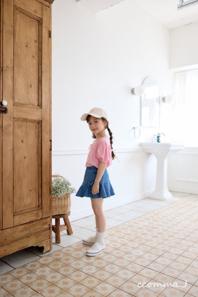 Ccommaj - Korean Children Fashion - #magicofchildhood - Ribbon Player Denim Skirt - 3