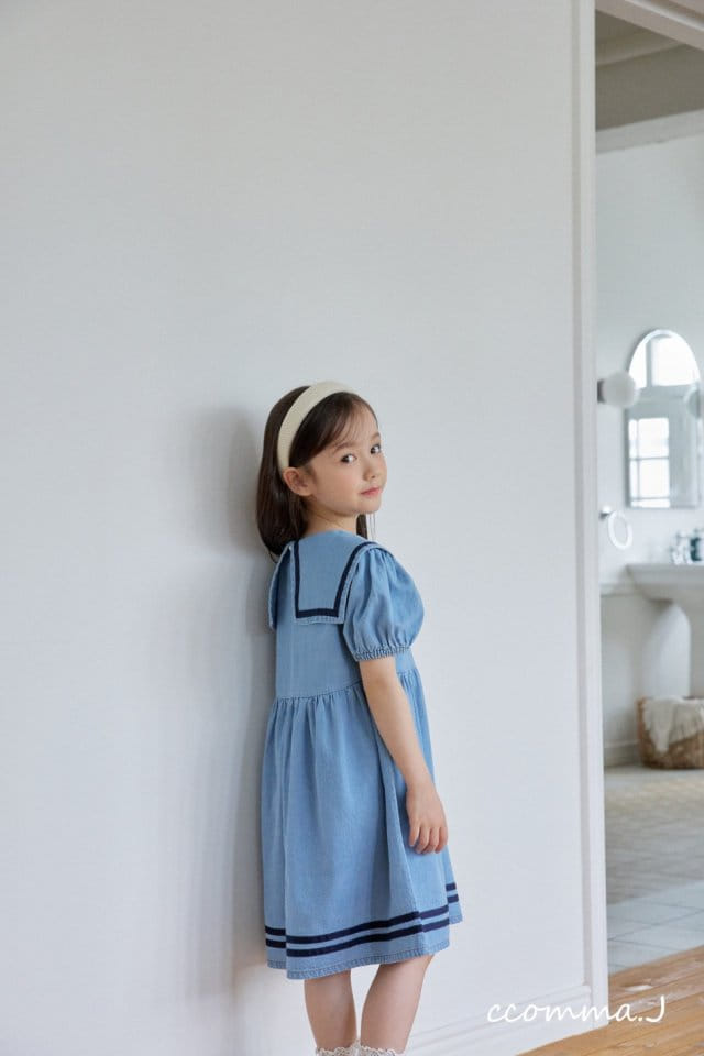 Ccommaj - Korean Children Fashion - #magicofchildhood - Lulu Sailor Denim One-Piece - 5