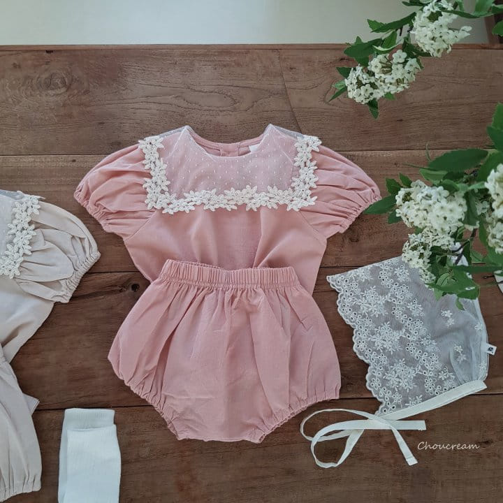 Choucream - Korean Baby Fashion - #babyboutique - Lace Collar Top bottom Set - 9