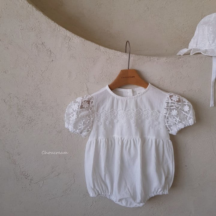 Choucream - Korean Baby Fashion - #babyboutiqueclothing - Lace Puff Body Suit - 5