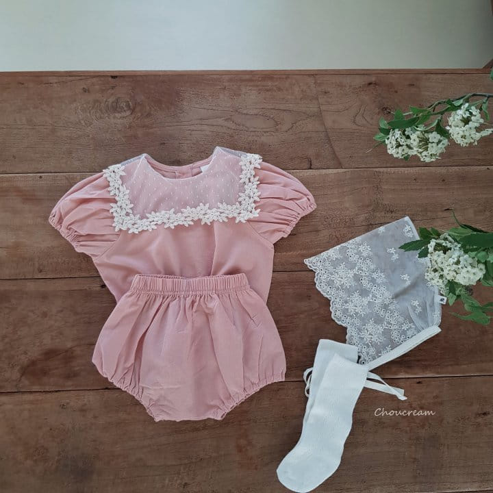 Choucream - Korean Baby Fashion - #babyboutiqueclothing - Lace Collar Top bottom Set - 10