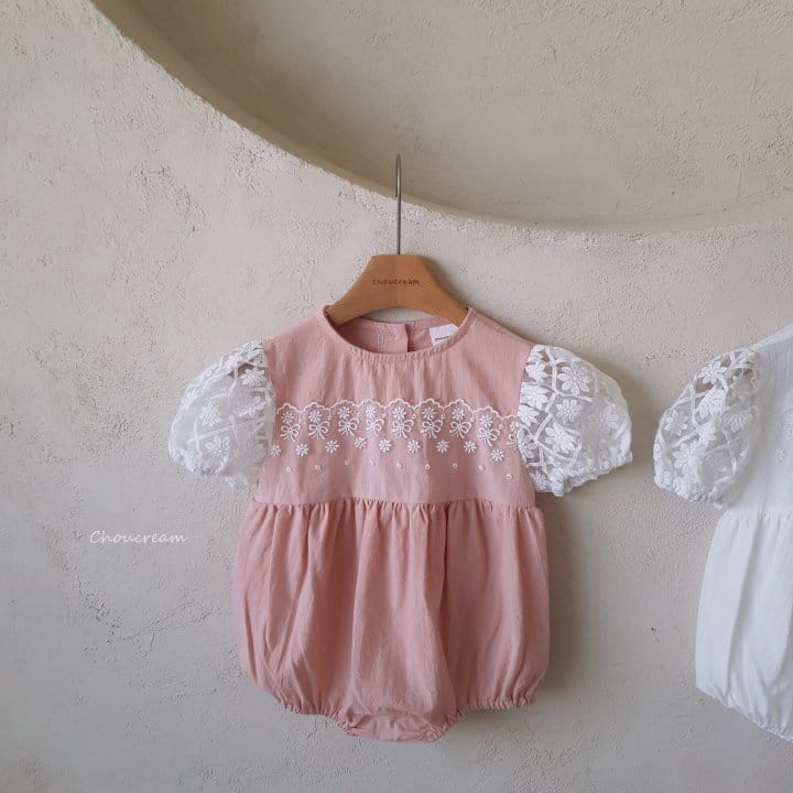 Choucream - Korean Baby Fashion - #babyoninstagram - Lace Puff Body Suit - 11