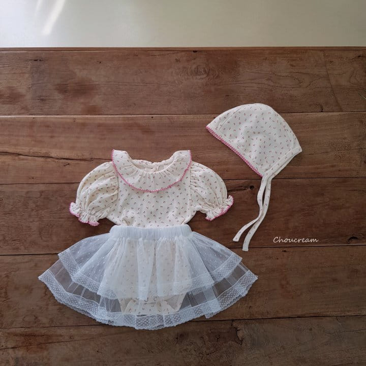 Choucream - Korean Baby Fashion - #babylifestyle - Pincot Frill Bonnet Body Suit Set - 4