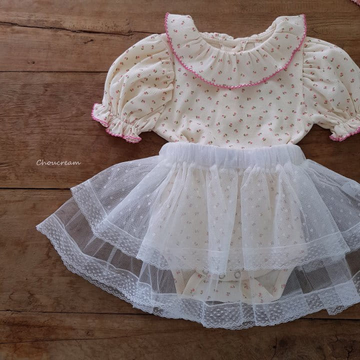 Choucream - Korean Baby Fashion - #babyoutfit - Pincot Frill Bonnet Body Suit Set - 7