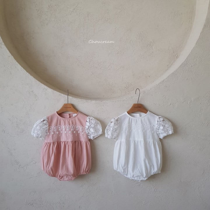 Choucream - Korean Baby Fashion - #onlinebabyboutique - Lace Puff Body Suit