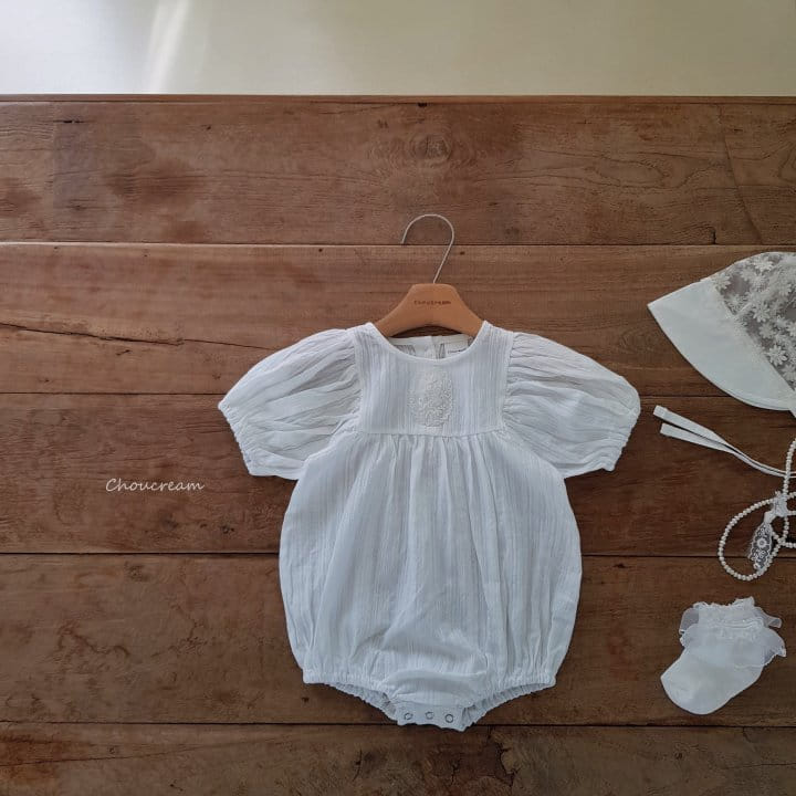 Choucream - Korean Baby Fashion - #onlinebabyshop - Blanc Puff Body Suit - 11