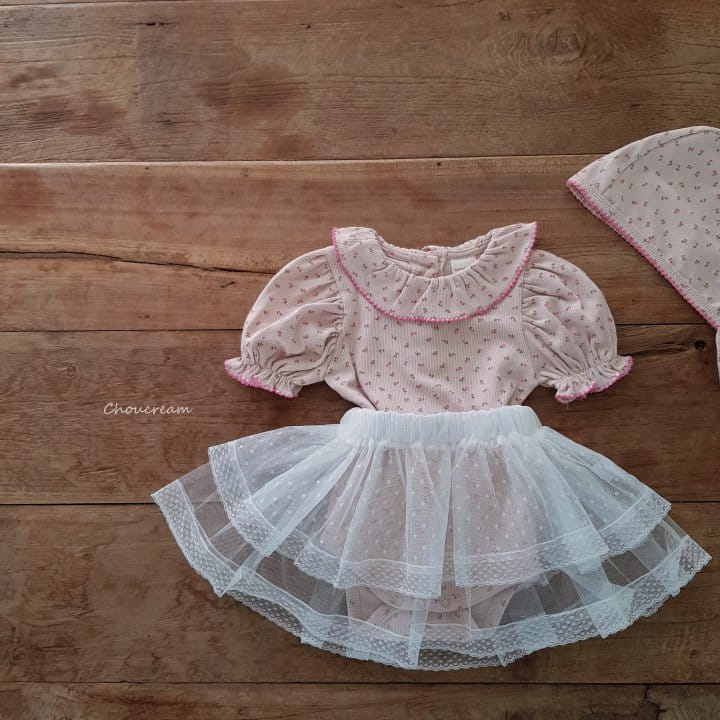 Choucream - Korean Baby Fashion - #onlinebabyshop - Pincot Frill Bonnet Body Suit Set - 10