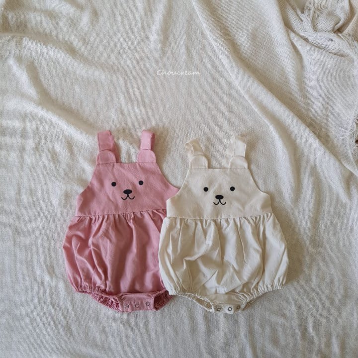 Choucream - Korean Baby Fashion - #smilingbaby - Baby Bear Dungarees Body Suit